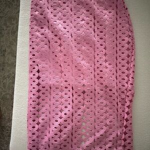 Bardot Pink Lace Pencil Skirt